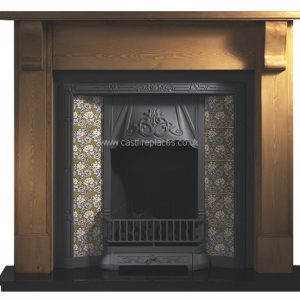 Any Black Tiled Insert and Pine Bedford Wooden Fireplace-0