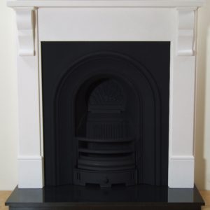 Coronet and Corbel Limestone Fireplace-0