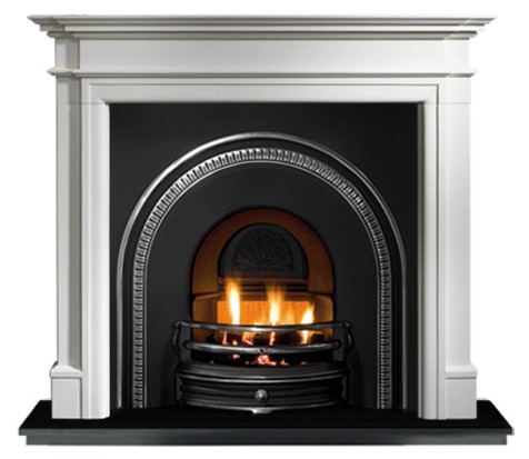 Tradition and Bartello Limestone Fireplace-0