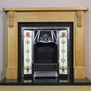 Any Highlighted Tiled Insert and Oak Stourhead Wooden Fireplace-0