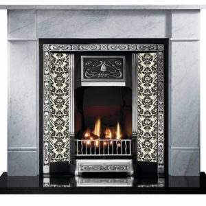 Highlighted Tiled Fireplace and Flat Victorian Marble Fireplace-0