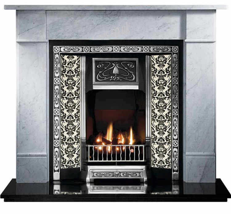 Highlighted Tiled Fireplace And Flat, Fireplace Hearth Tiles Uk