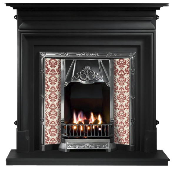 Any Highlighted Tiled Insert and Palmerston Cast Iron Fireplace-0
