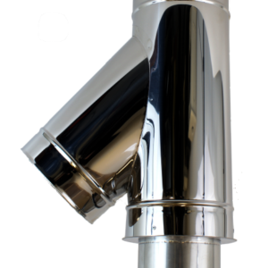 Elbow 45 Degree Tee with Condensating Cap Twin Wall Flue Pipe-0