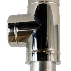 Elbow 90 Degree Tee with Condensating Cap Twin Wall Flue Pipe-0