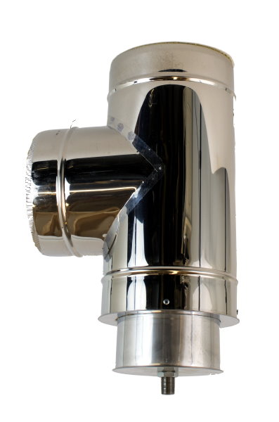 Elbow 90 Degree Tee with Condensating Cap Twin Wall Flue Pipe-0