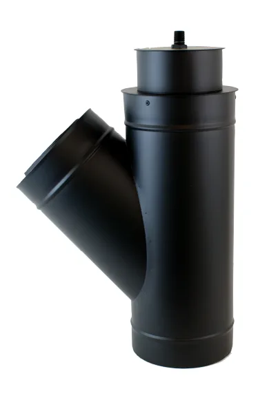 Elbow 45 Degree Tee with Condensating Cap Twin Wall Flue Pipe - Image 2