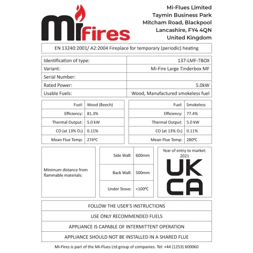 Mi-Stoves Large Tinderbox Multifuel Stove - Castfireplaces