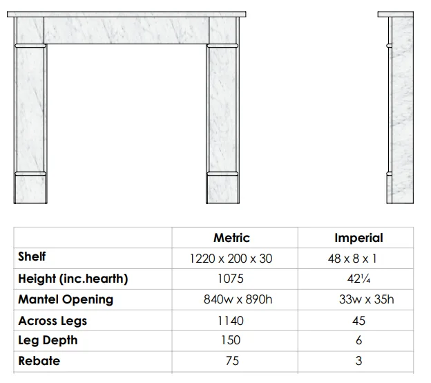 Flat Victorian Marble Surround - Image 3