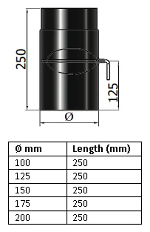 Flue Pipe with Damper Flap - Image 2