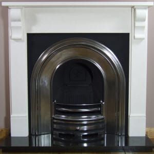 Crown and Corbel Limestone Fireplace