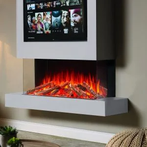 Brandon Lux Electric Fire Suite With Chimney Breast