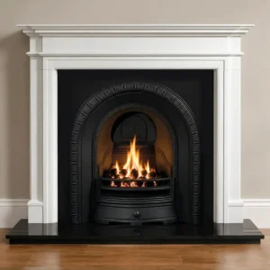 Henley and Bartello Limestone Fireplace