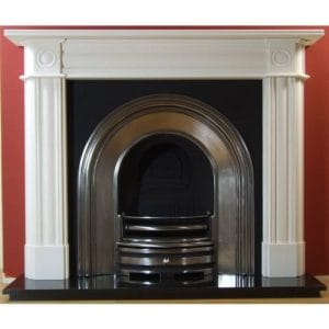 Crown and Roundel Limestone Fireplace