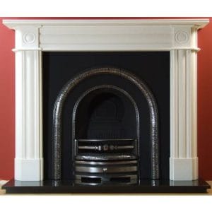 Lytton and Roundel Limestone Fireplace