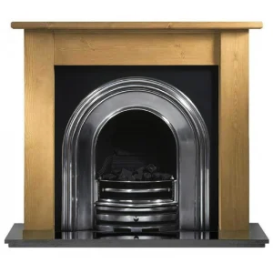 Crown and Pine Lincoln Wooden Fireplace