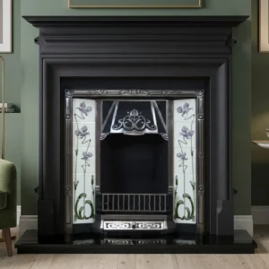 Any Highlighted Tiled Insert and Palmerston Cast Iron Fireplace
