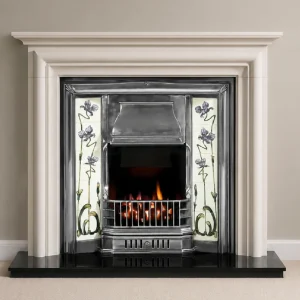 Sovereign Tiled Insert and Modena Limestone Fireplace