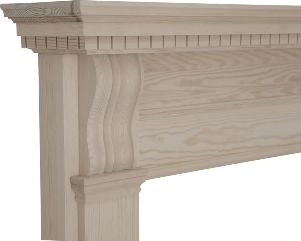 Large Corbel Pine Wooden Surround - Image 2