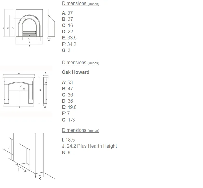 Any Black Tiled Insert and Oak Howard Wooden Fireplace - Image 3