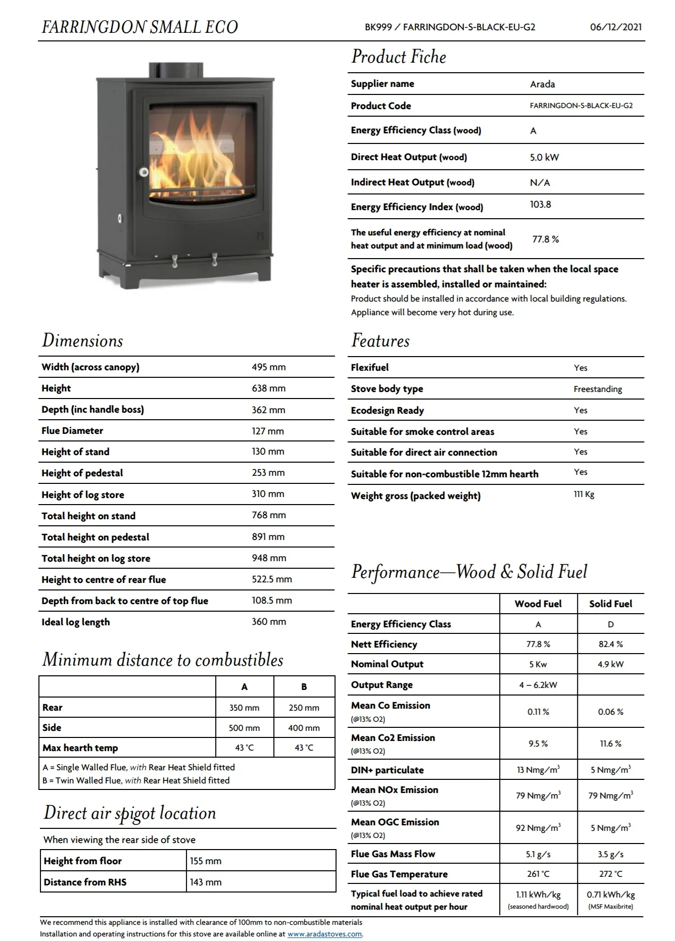 Arada Farringdon Small Eco Stove - Image 4