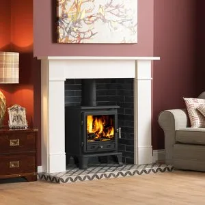 Firefox 8 ECO Stove Suite Brompton Limestone Mantel