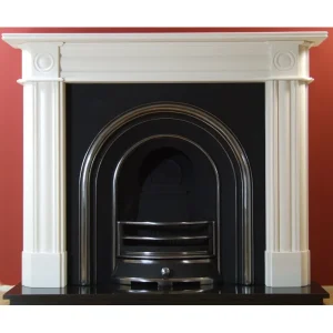Jubilee and Roundel Limestone Fireplace