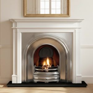 Crown and Bartello Limestone Fireplace