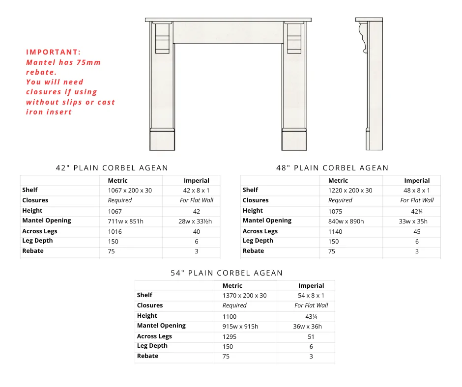 Plain Corbel Agean Limestone Surround - Image 4