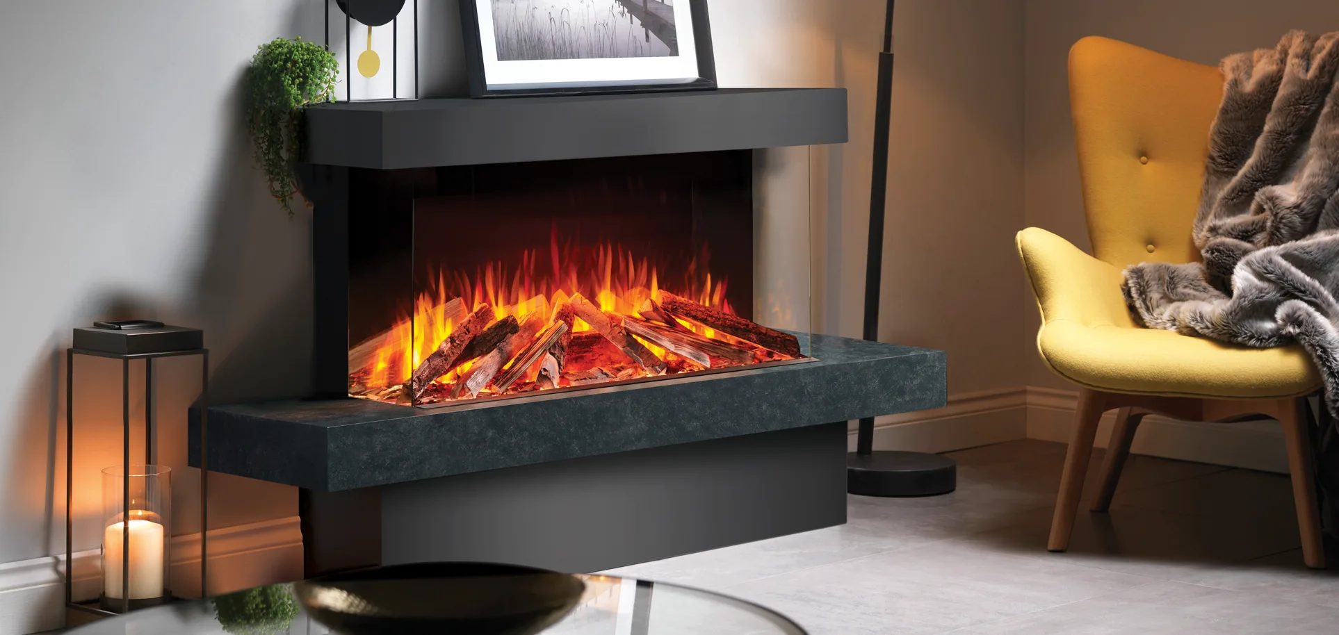 Sheringham Lux Electric Fire Suite With Base