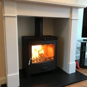 Hamlet Solution 5 Widescreen Stove Suite Brompton Limestone Mantel