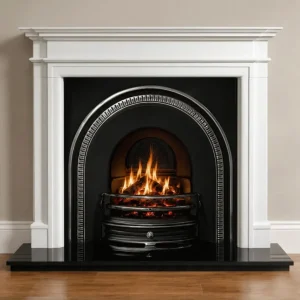 Tradition and Bartello Limestone Fireplace
