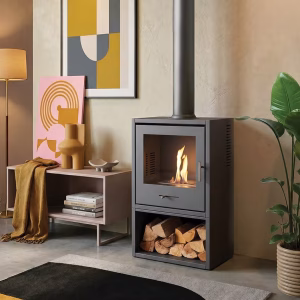 OKO S3 Bio Ethanol Stove with Log Store