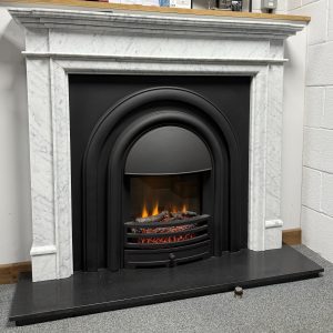 Black Arched Electric Fireplace Baverstock Marble