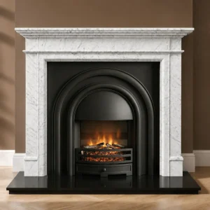 Black Arched Electric Fireplace Baverstock Marble