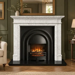 Black Arched Electric Fireplace Baverstock Marble