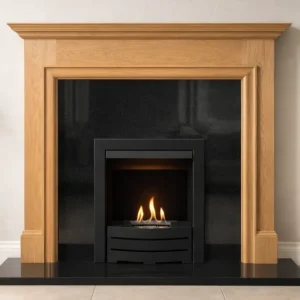 Flat Wall Granite and Oak Howard Fireplace