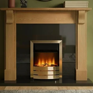 Flat Wall Granite and Oak Bedford Fireplace