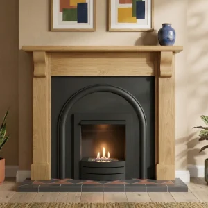 Flat Wall Provident and Oak Bedford Fireplace