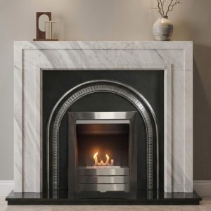 Flat Wall Heritage and Brooksby Kallos Marble Fireplace