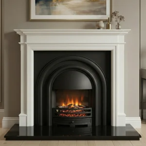 Arched Electric Fireplace Bartello Limestone