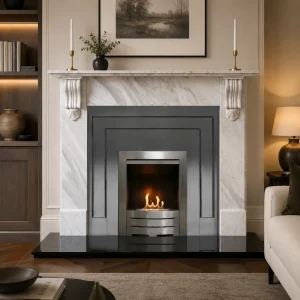 Flat Wall Sophia and Richmond Kallos Marble Fireplace