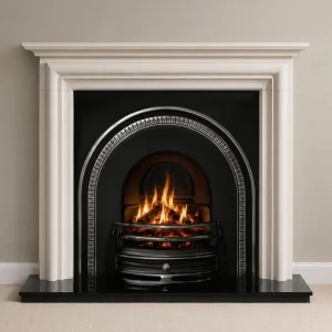 Tradition and Modena Limestone Fireplace