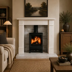 Ceramic Tiled Chamber and Brompton Limestone Stove Package