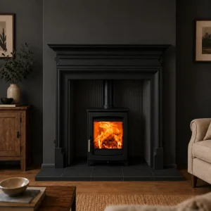 Palmerston Black and Riven Tiled Hearth Stove Package