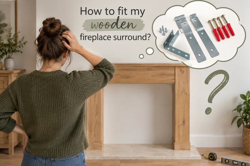 how to fit wooden fireplace surround